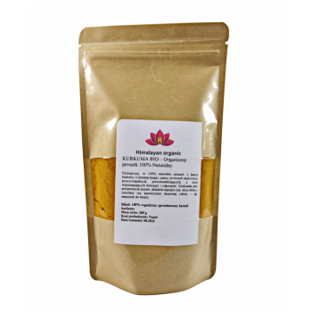 Himalayan organic Kurkuma haldi mielona z Nepalu 200g.