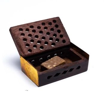 Kadzidełko żywiczne Nag Champa/Amber w drewnianym pudełku