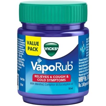Vicks Vaporub 50ml, Ulga od przeziębienia, kaszlu, zatkanego nosa, bólu głowy, bólu ciała, sztywności mięśni i trudności w oddychaniu