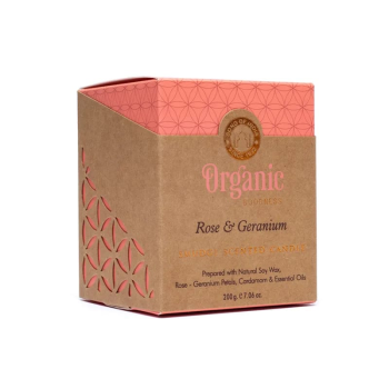 Organiczna świeca zapachowa Goodness Rose & Geranium 200g